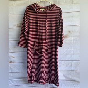 Ive Cloth Hooded Long Sleeve Navy and Rose Dress Size XXL